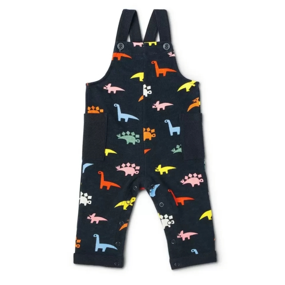 New! Christian Robinson Dinosaur Overalls Navy Blue